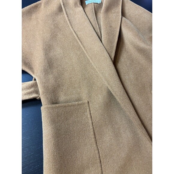Quaint Dion Dulama Quantas Wool Cashmere Coat Brown 34 Pockets Wrap Closure Robe - Picture 10 of 11